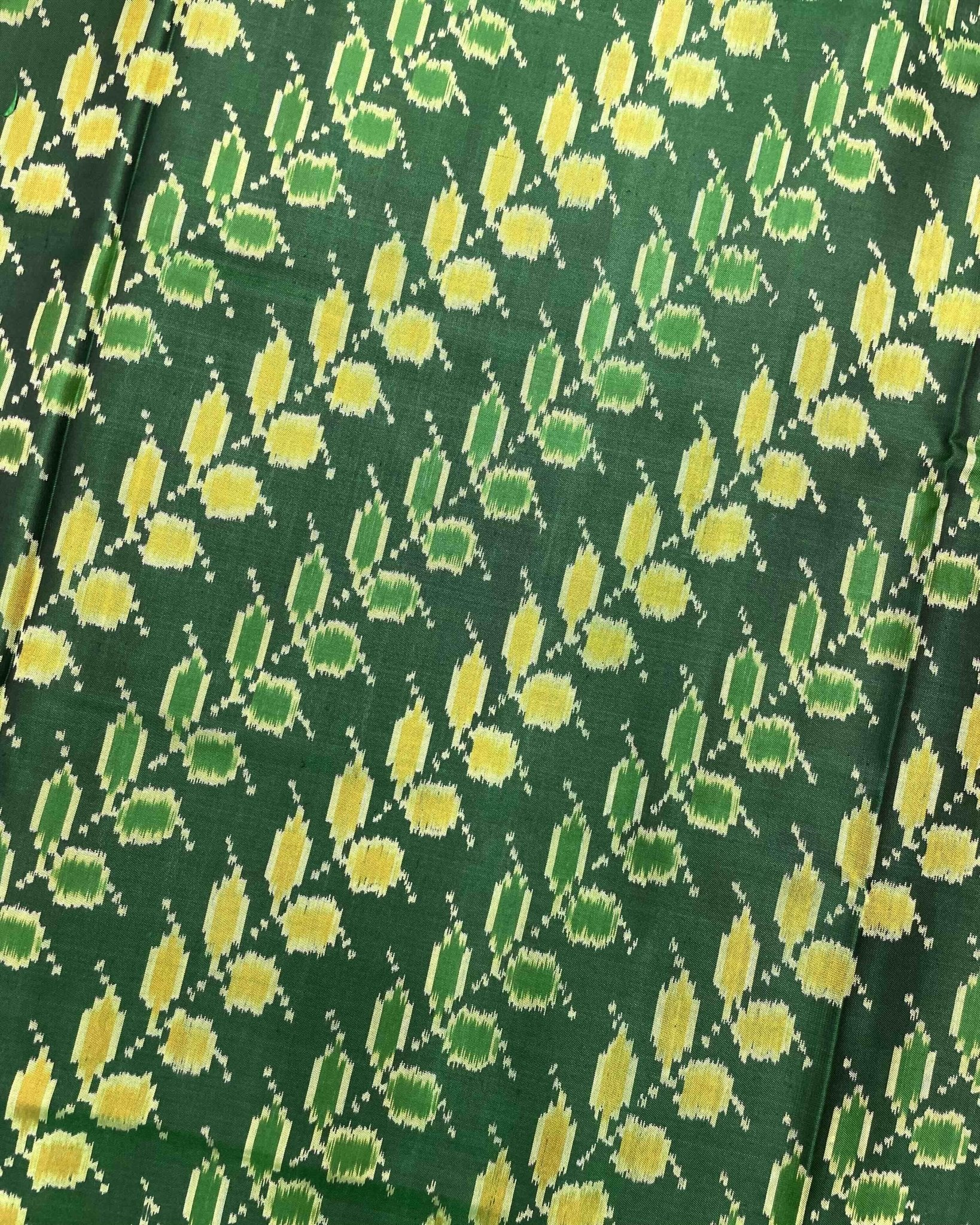 Green Leaves Leheriya Patola Saree - SindhoiPatolaArt