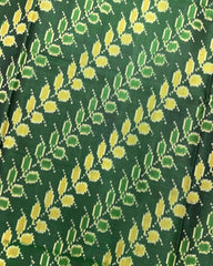 Green Leaves Leheriya Patola Saree - SindhoiPatolaArt