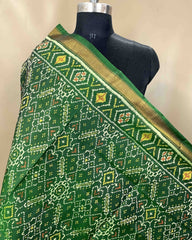 Green Manekchowk Designer Patola Dupatta - SindhoiPatolaArt