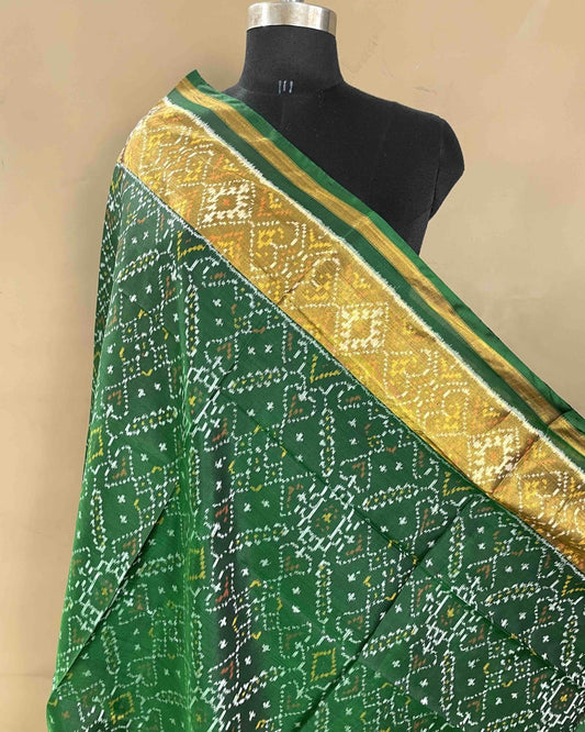 Green Manekchowk Designer Patola Dupatta - SindhoiPatolaArt