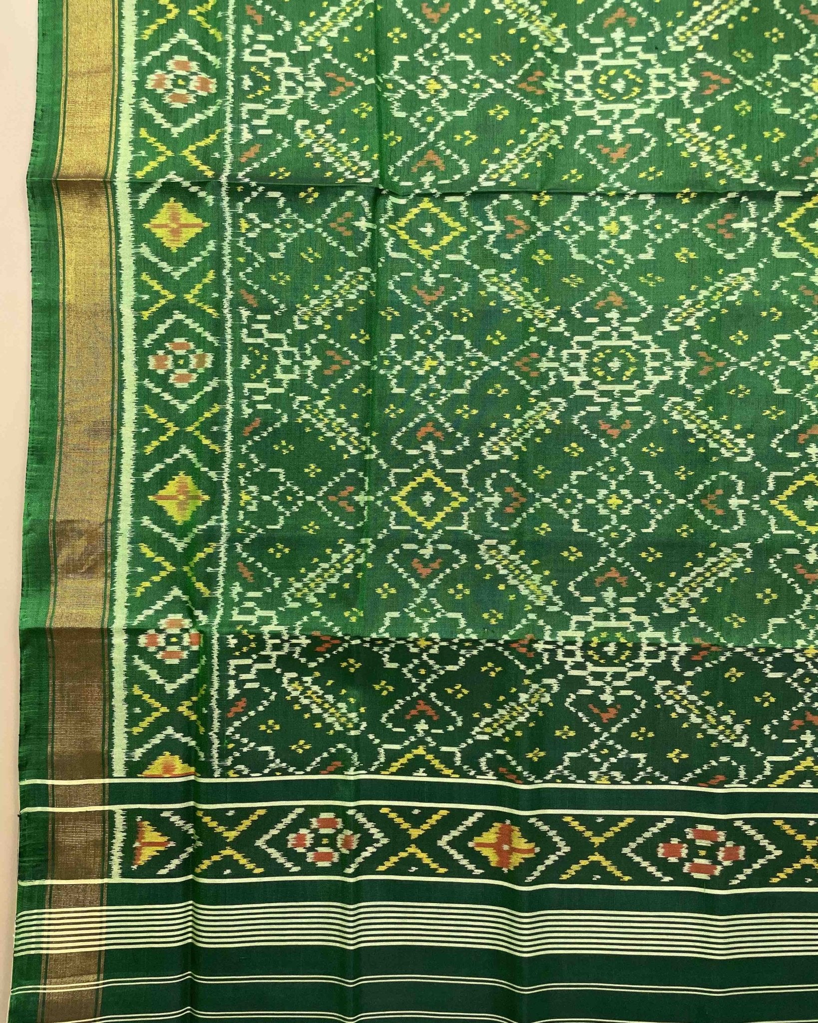 Green Manekchowk Designer Patola Dupatta - SindhoiPatolaArt