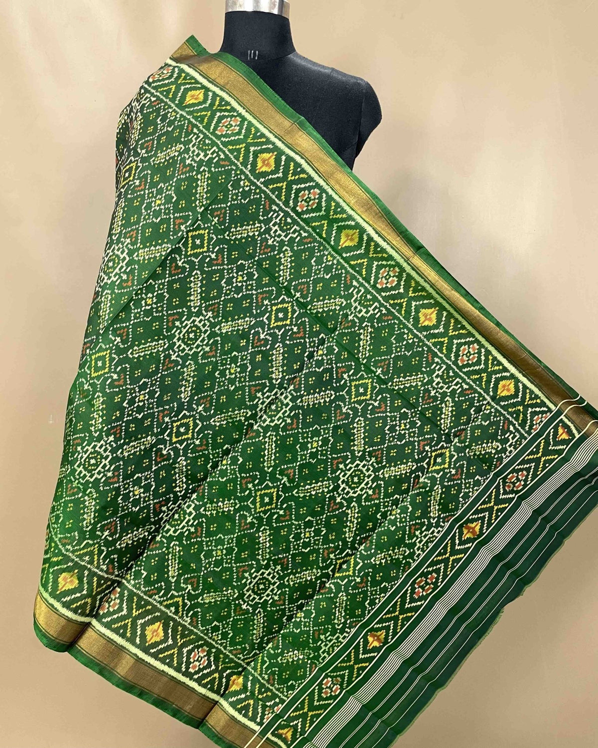 Green Manekchowk Designer Patola Dupatta - SindhoiPatolaArt