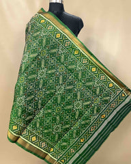 Green Manekchowk Designer Patola Dupatta - SindhoiPatolaArt