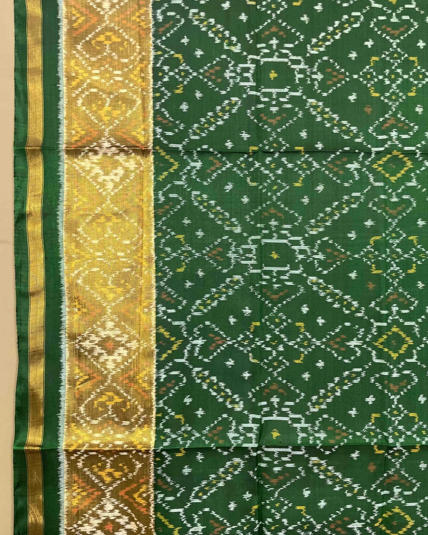 Green Manekchowk Designer Patola Dupatta - SindhoiPatolaArt