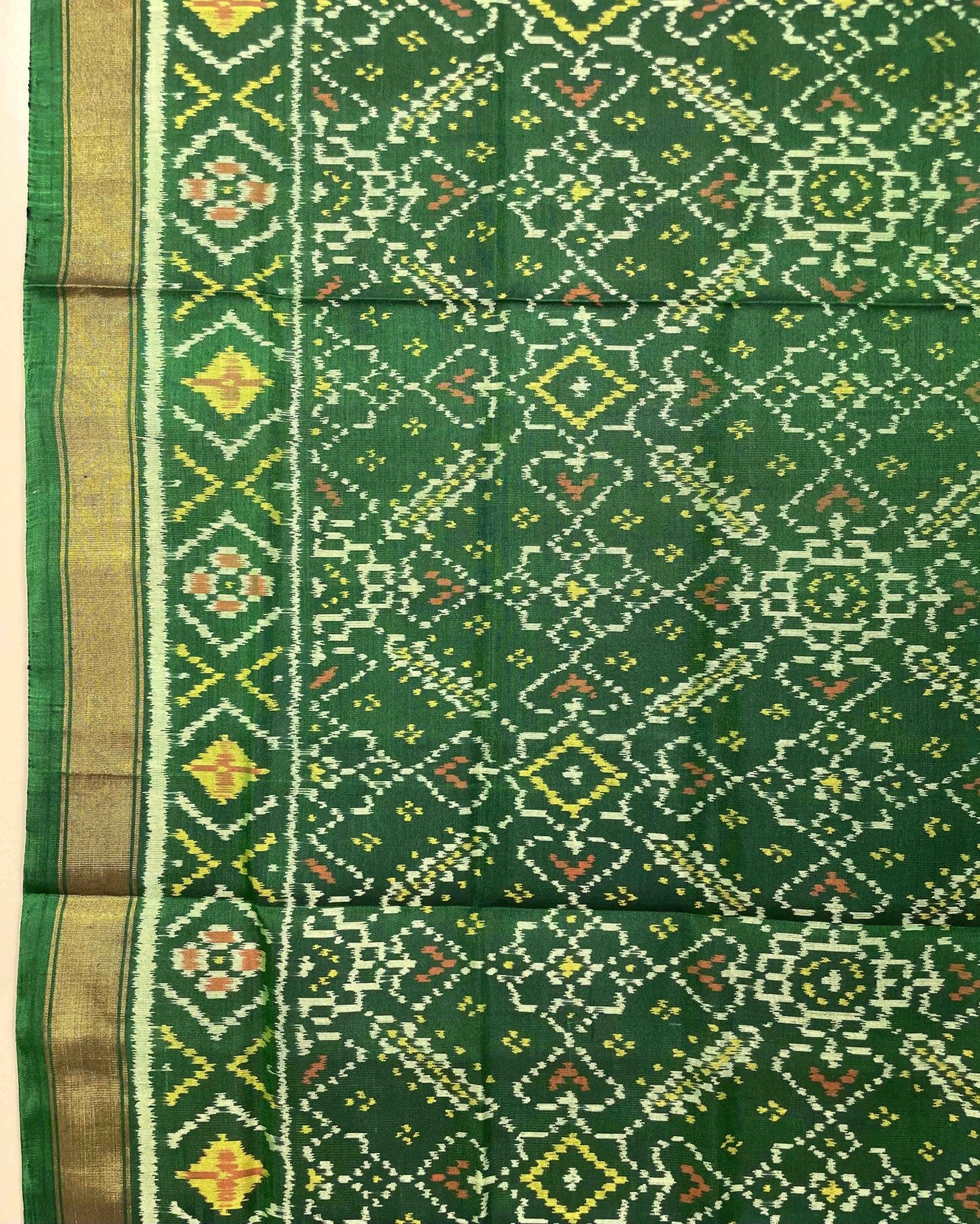 Green Manekchowk Designer Patola Dupatta - SindhoiPatolaArt