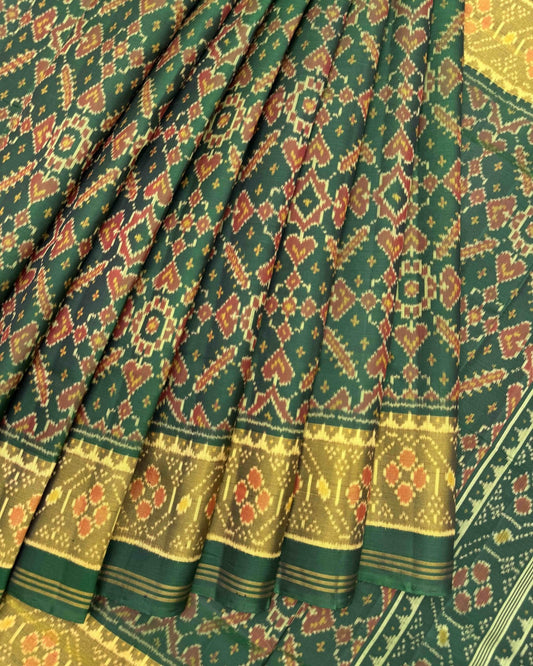 Green Manekchowk Patola Saree - SindhoiPatolaArt