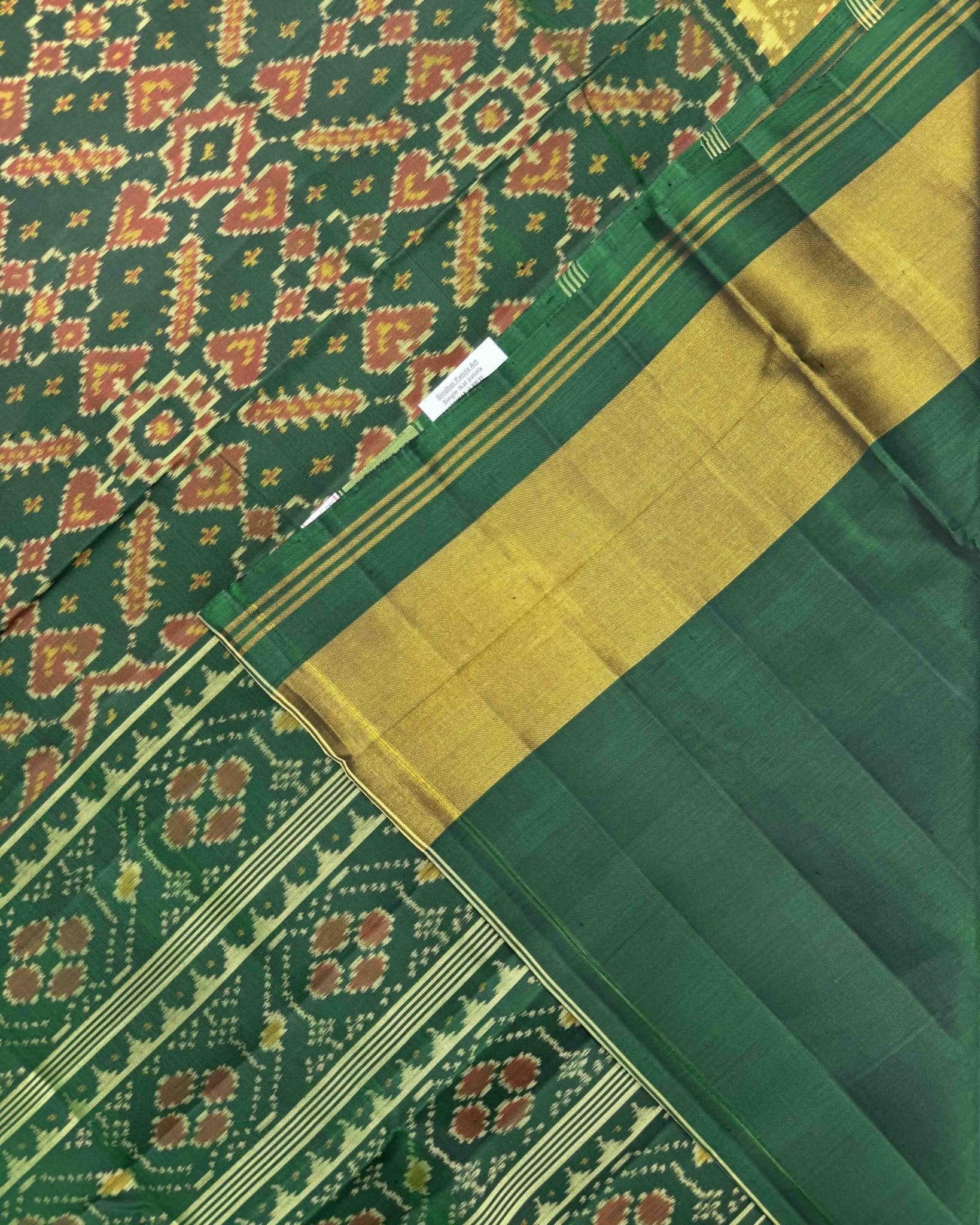 Green Manekchowk Patola Saree - SindhoiPatolaArt