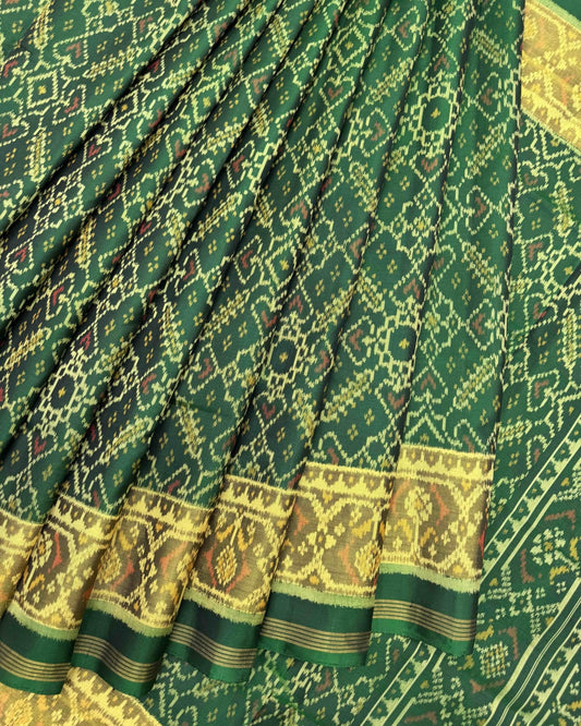 Green Manekchowk Patola Saree - SindhoiPatolaArt