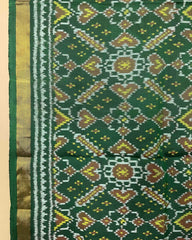 Green Manekchowk Patola Stole - SindhoiPatolaArt