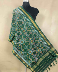Green Manekchowk Patola Stole - SindhoiPatolaArt