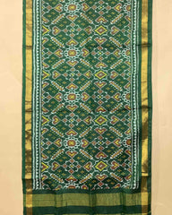 Green Manekchowk Patola Stole - SindhoiPatolaArt