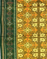 Green & Mustard New Fancy Design Patola Saree - SindhoiPatolaArt