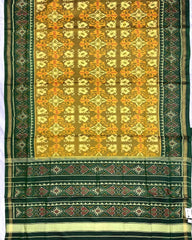 Green & Mustard New Fancy Design Patola Saree - SindhoiPatolaArt