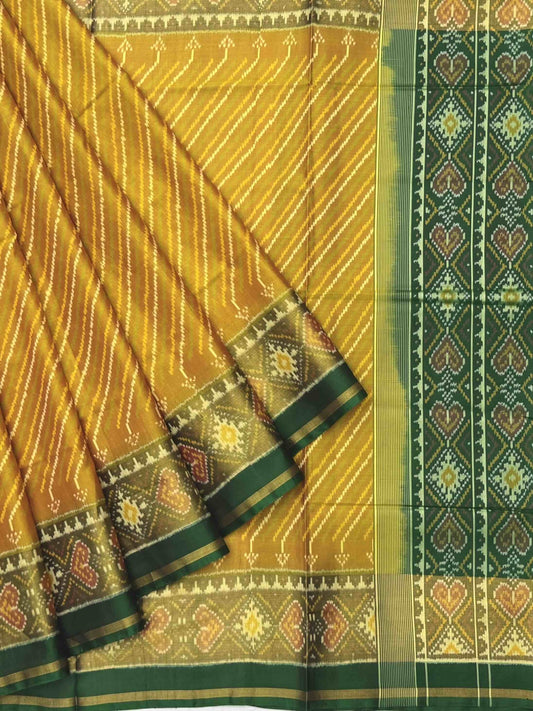 Green & Musterd Laheriya Rajkot Patola - SindhoiPatolaArt