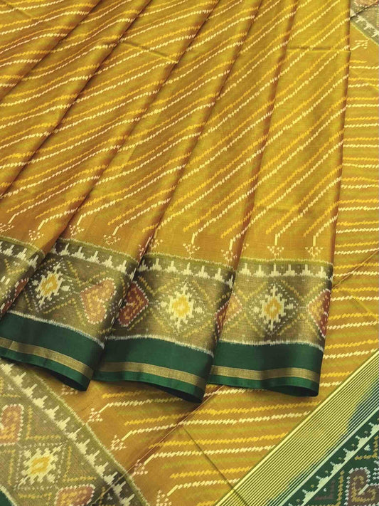 Green & Musterd Laheriya Rajkot Patola - SindhoiPatolaArt