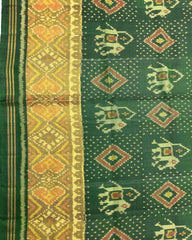 Green Narikunj Doted Designer Patola Saree - SindhoiPatolaArt