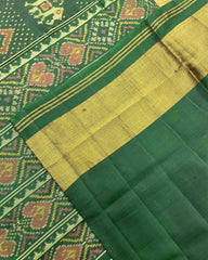 Green Narikunj Doted Designer Patola Saree - SindhoiPatolaArt