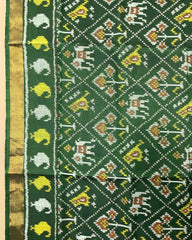 Green Narikunj Patola Dupatta - SindhoiPatolaArt