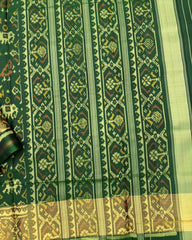 Green Narikunj Patola Saree - SindhoiPatolaArt
