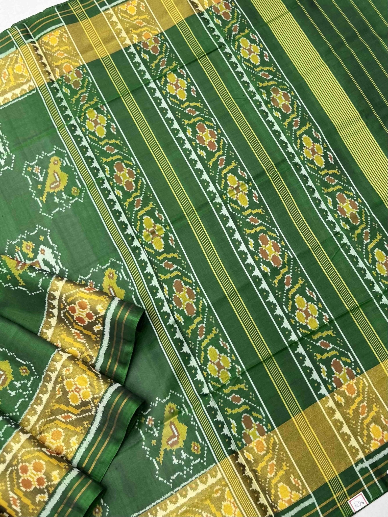 Green Narikunj Rajkot Patola Saree - SindhoiPatolaArt