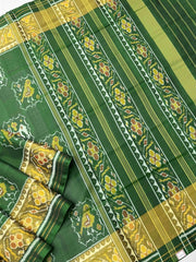 Green Narikunj Rajkot Patola Saree - SindhoiPatolaArt