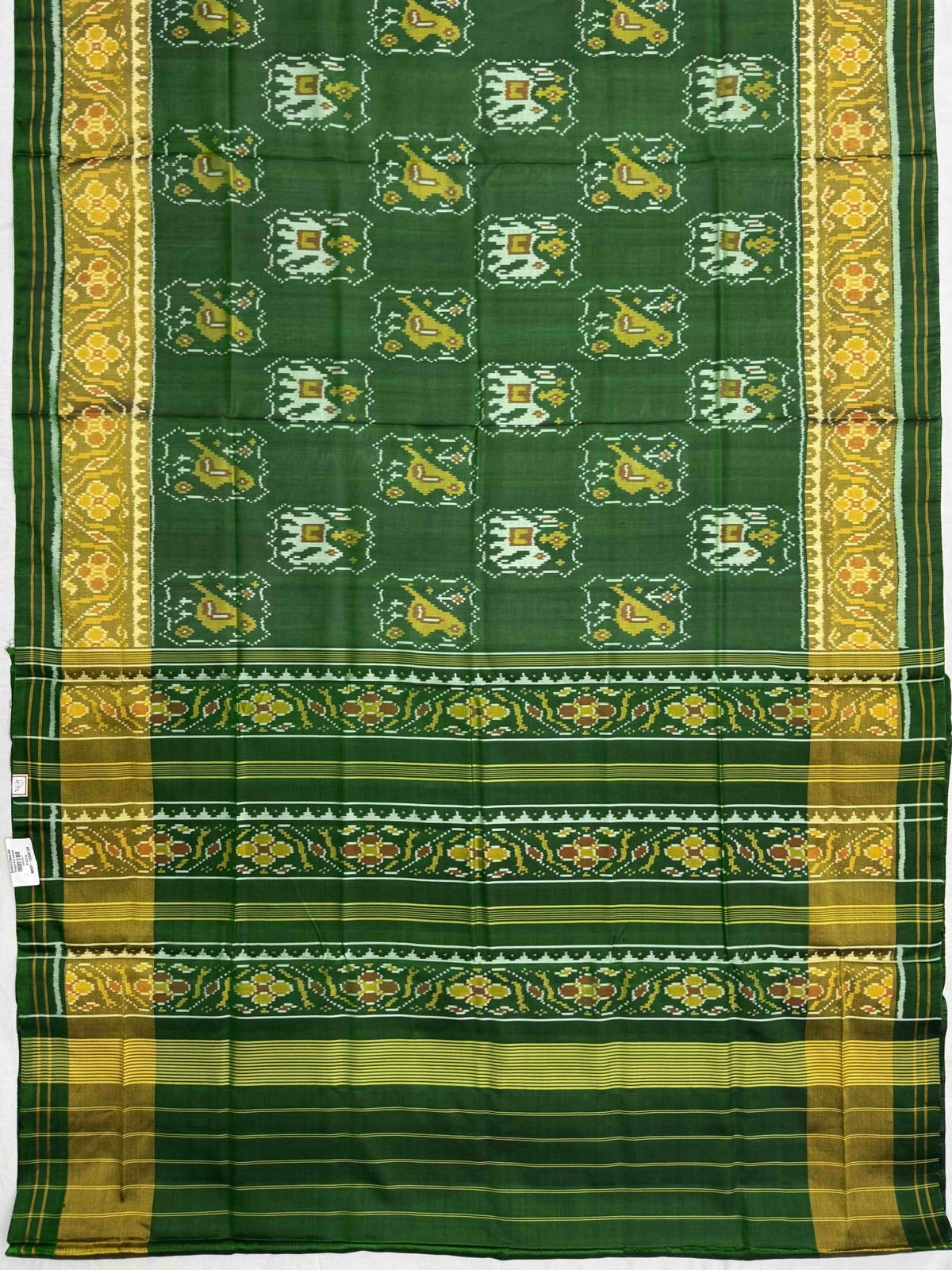 Green Narikunj Rajkot Patola Saree - SindhoiPatolaArt