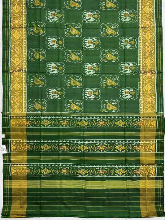 Green Narikunj Rajkot Patola Saree - SindhoiPatolaArt