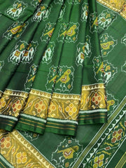 Green Narikunj Rajkot Patola Saree - SindhoiPatolaArt