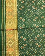 Green Navratan Designer Patola Saree - SindhoiPatolaArt