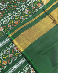 Green Navratan Designer Patola Saree - SindhoiPatolaArt