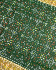 Green Navratan Designer Patola Saree - SindhoiPatolaArt