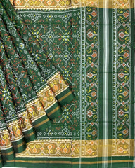 Green Navratan Designer Patola Saree - SindhoiPatolaArt