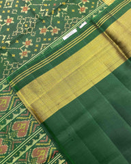 Green Navratan Designer Patola Saree - SindhoiPatolaArt