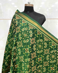 Green Navratan Patola Dupatta - SindhoiPatolaArt