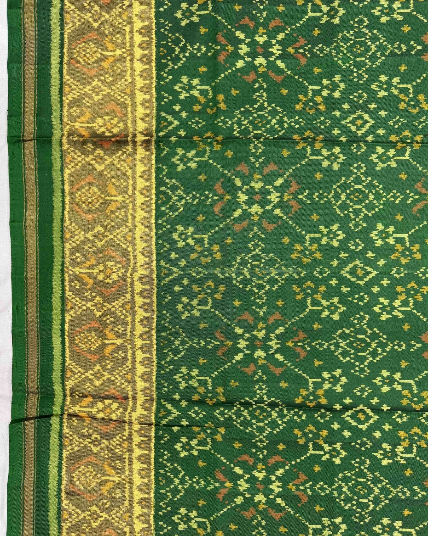 Green Navratan Patola Saree - SindhoiPatolaArt