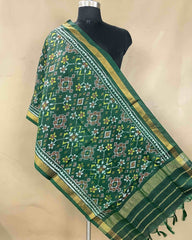 Green Navratan Patola Stole - SindhoiPatolaArt
