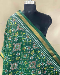 Green Navratan Patola Stole - SindhoiPatolaArt