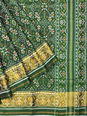 Green Navratan Rajkot Patola Saree - SindhoiPatolaArt