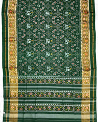 Green Navratan with Elephant Designer Patola Saree - SindhoiPatolaArt