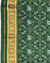 Green Navratan with Elephant Designer Patola Saree - SindhoiPatolaArt