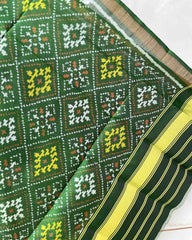 Green Panchanda Designer Patola Dupatta - SindhoiPatolaArt