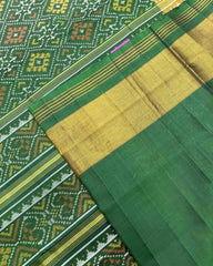 Green Panchanda Designer Patola Saree - SindhoiPatolaArt