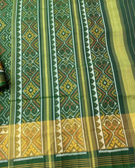 Green Panchanda Designer Patola Saree - SindhoiPatolaArt