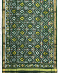 Green Panchanda Patola Dupatta - SindhoiPatolaArt