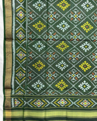 Green Panchanda Patola Dupatta - SindhoiPatolaArt