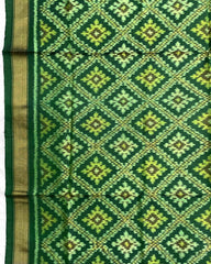 Green Panchanda Patola Dupatta - SindhoiPatolaArt