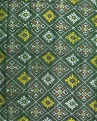 Green Panchanda Patola Dupatta - SindhoiPatolaArt