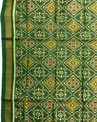 Green Panchanda Patola Dupatta - SindhoiPatolaArt