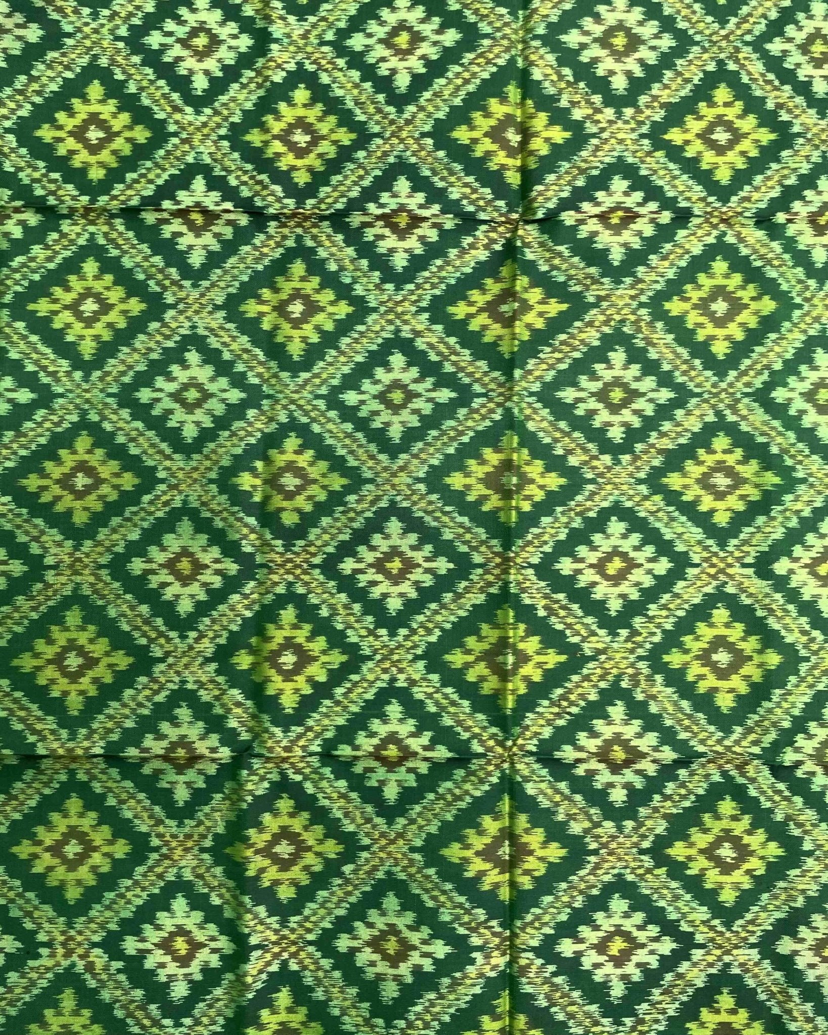 Green Panchanda Patola Dupatta - SindhoiPatolaArt