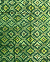 Green Panchanda Patola Dupatta - SindhoiPatolaArt